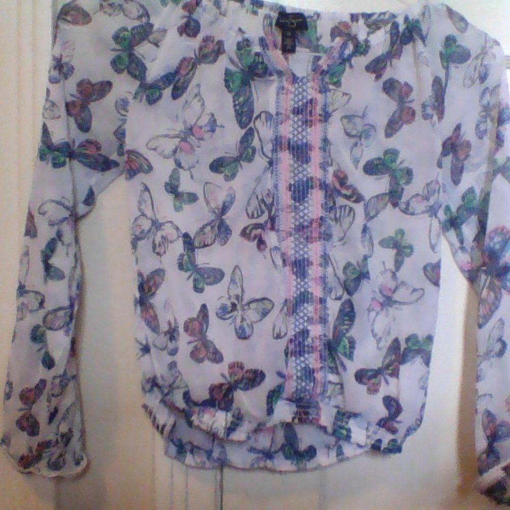 flowery see thru shirt